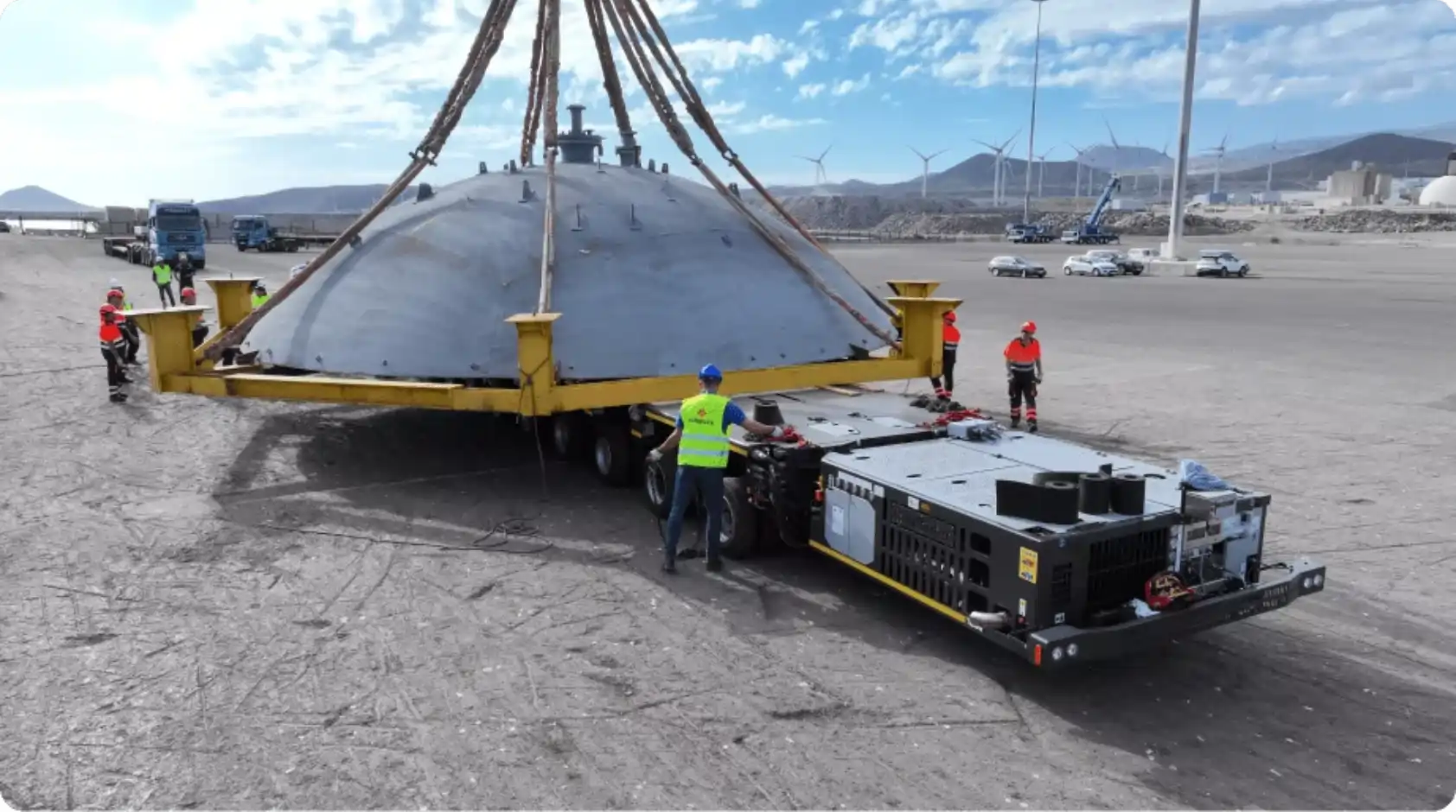 semirremolque-carballo transporte de esferas especiales